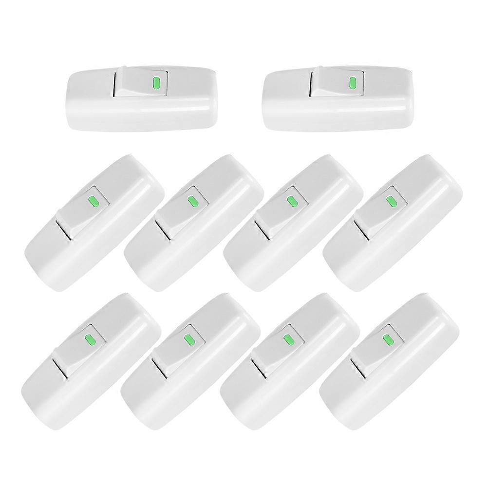 10Pcs Inline Cord Switch Table Lamp Replacement Switch Part Small Inline Switch for Lamp Cord