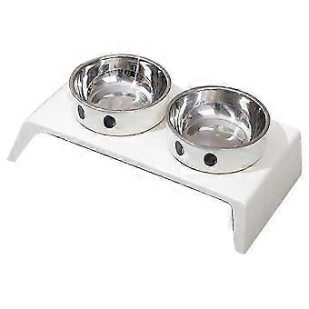 Elevated Pet Dog Feeder Bowls Raised Stand with Double Stainless Steel Food Water Bowls for Small Me good quality