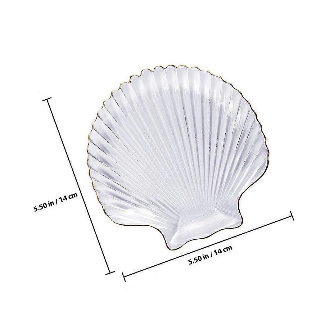 Glass Plates Creative Shell Shape Breakfast Plate for Storage Use 1Pcs