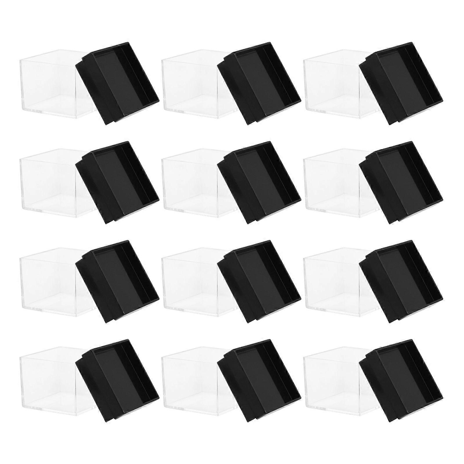 12pcs Cube Mineral Specimen Storage Cases Square Sample Displaying Boxes