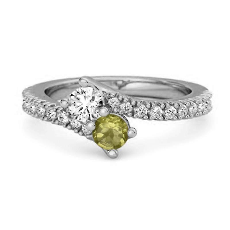 Peridot Bypass Ring - 925 Sterling Silver