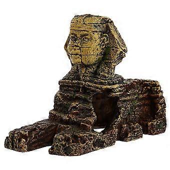 Gouden aquariumdecoratie: een sfinxbeeldje voor de decoratie van je aquarium (1 stuk, hars).