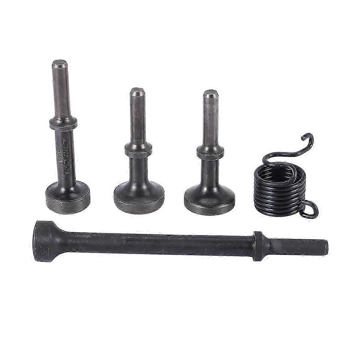 5 Pcs Pneumatic Hammer Chisel Bits, Steel, for Tire Repair and Seam Edging, Flat and Spherical Heads