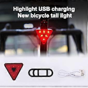 Kaesi Montert Sykkel Baklys Trekantet Advarsel LED USB Oppladbar Sykkel Baklys For Nattkjøring
