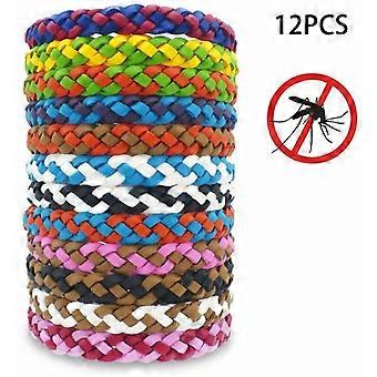 12Pcs Insektmiddel armbånd PU Vanntett Anti-mygg Bands for kvinner Menn Baby Kids