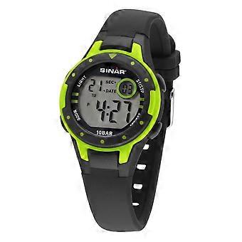SINAR Youth Watch Kids Wristwatch Digital Quartz Silicone XE-52-3 Green Black