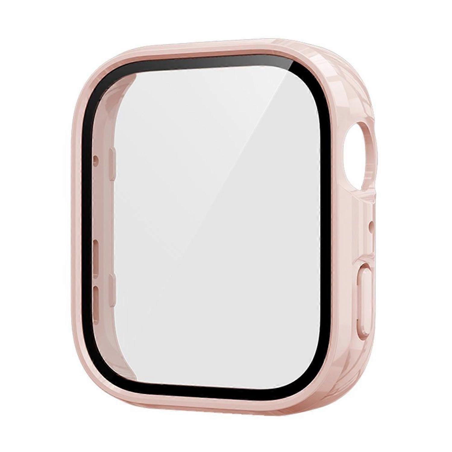 For Huawei Watch Fit 4 Plastic Watch Case + Tempered 9H Hard Glass Pink