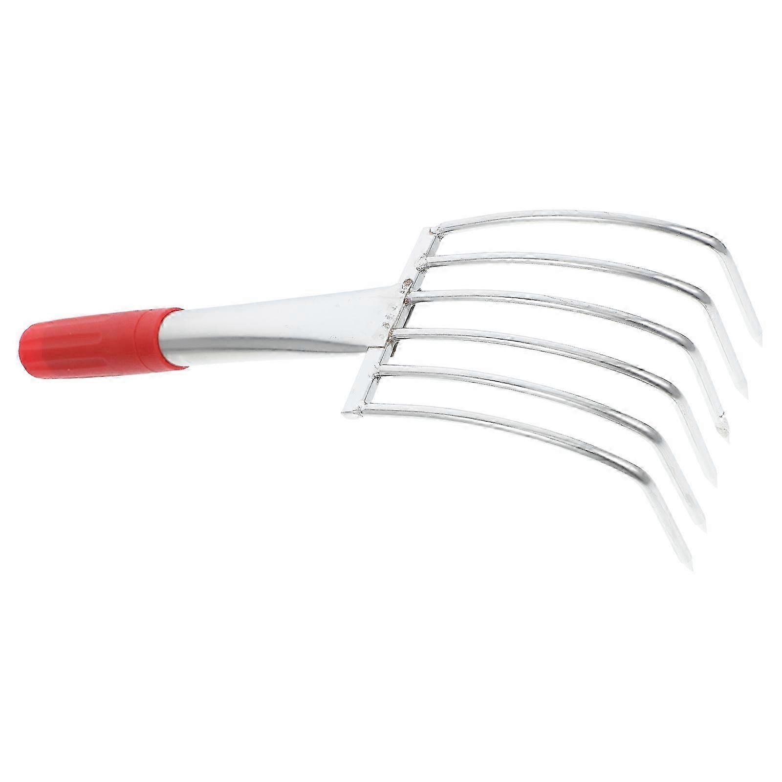 Lightweight Red Clamming Rake Stainless Steel Compatible with Shell Digging Tool