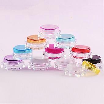 Empty Sample Pots, Plastic Travel Cosmetic Jars With Lids, Small Sample Containers Pots For Women Make-up Glitter Nail Art Storage Bottles Come(1 Set