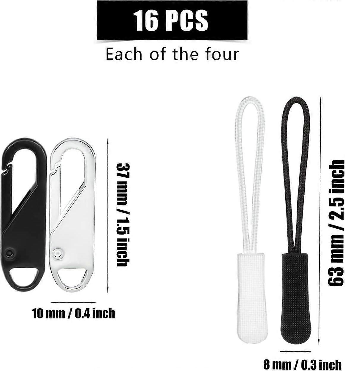 Zipper Pull Replacement Kit - Metal Zipper Fixer Tabs