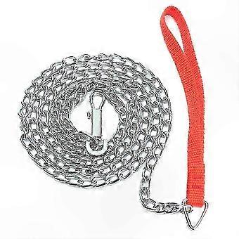 Metal Chain Dog Lead with Red Handle