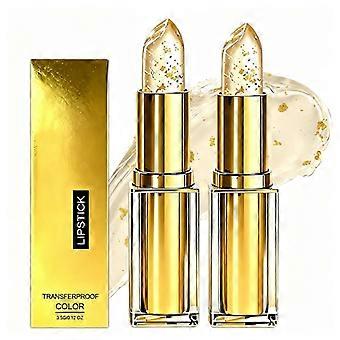 Batom que muda de cor com detalhes em dourado, bálsamo labial hidratante com pH balanceado, batom de longa duração à prova de transferência, gloss hidratante para mulheres 3,5g