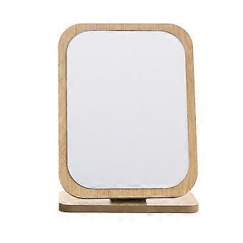 Folding Wood Mirror Desktop Makeup Mirror 1Pcs Wooden Frame for Makeup