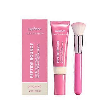Zephoco Lightweight Long-Lasting Foundation (Ivory White) Hydraterende, natuurlijke, niet-vervagende matte, natuurlijke, transparante en dekkende foundation