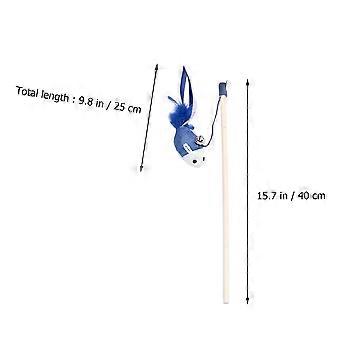 Set di giocattoli interattivi a forma di gatto in legno blu con 3 aste