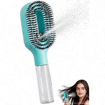 Water Spray Detangling Hair Brush, 2-in-1 Portable Wet and Dry Styling Tool with Built-in Fine Mist
