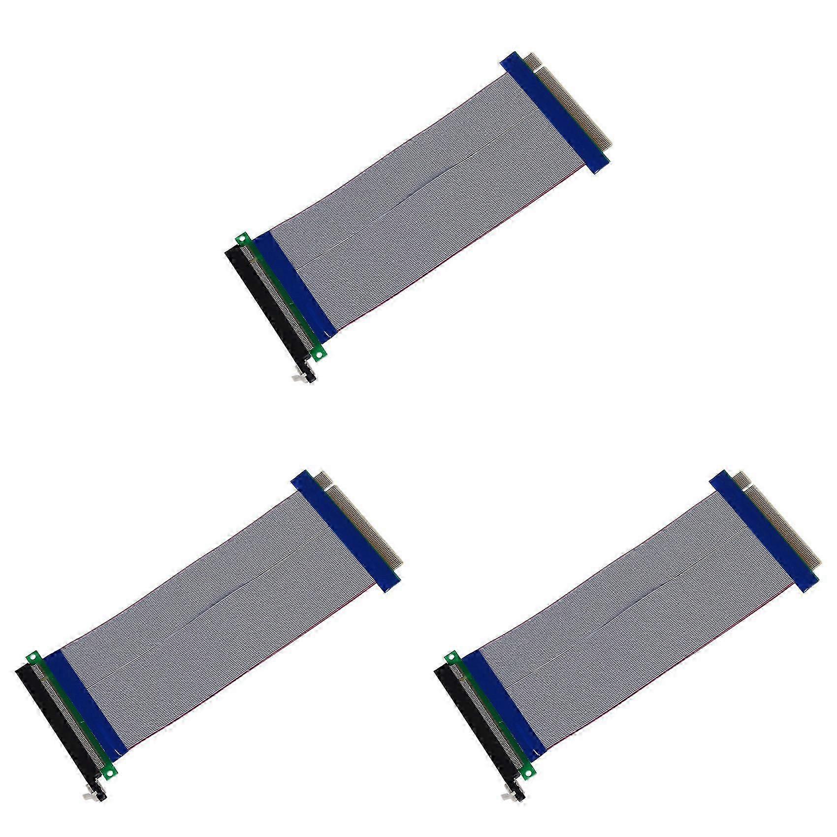 3X PCI-E Express 16X Riser Card Extender Extension Cable Ribbon Flex