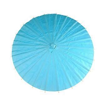 Parasol z papieru olejowego, jednolity kolor, chińskie parasole papierowe, papierowy parasol do fotografii i dekoracji, niebieski