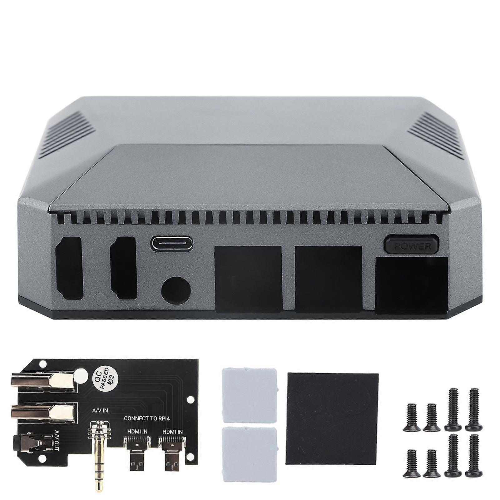 For Raspberry Pi 4B Case Mini Computer Aluminum Alloy Shell BuiltIn Fan Computer Accessories