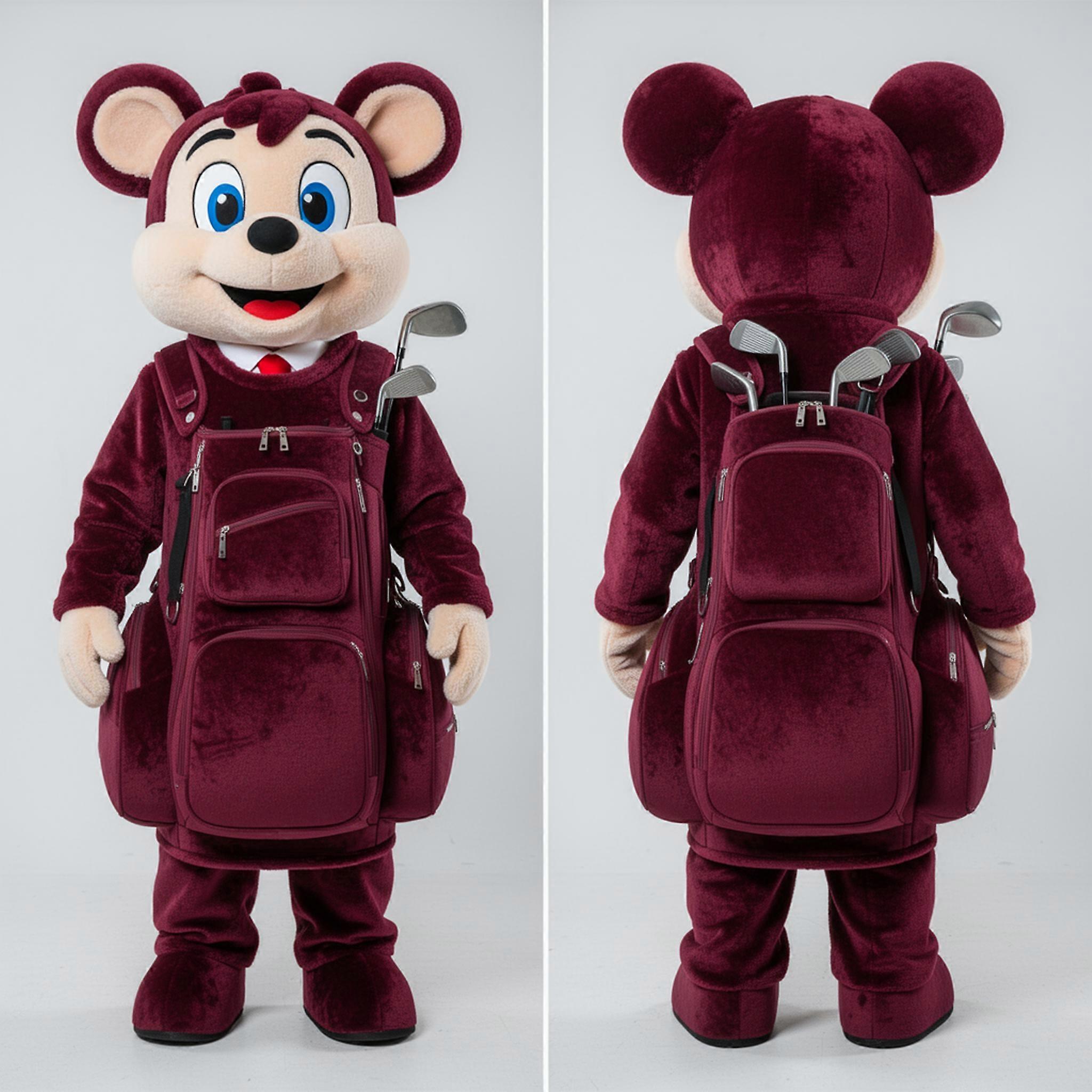 MASTICOT Maroon Rounded Golf Bag Mascot