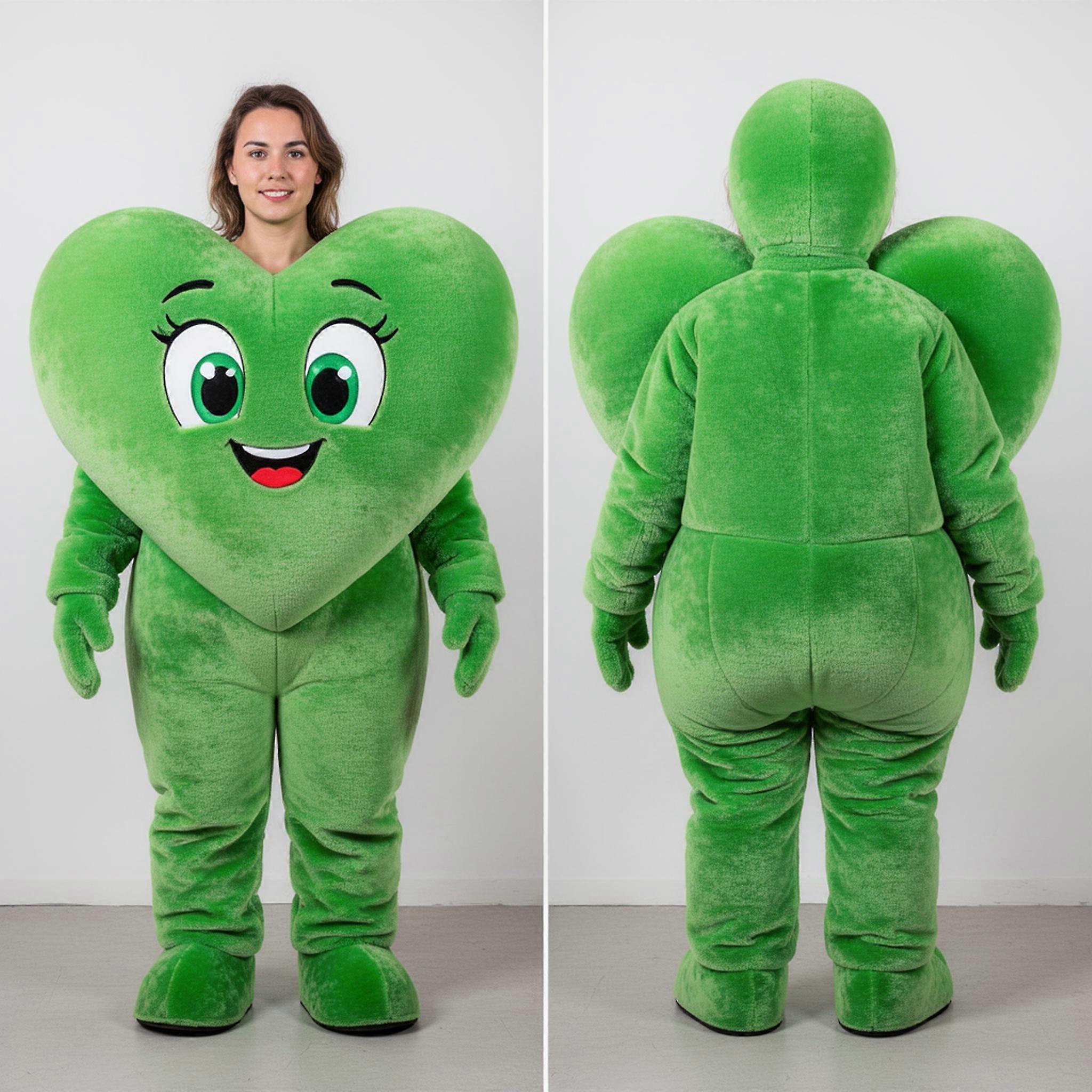 MASTICOT Emerald Green Velvety Heart Mascot