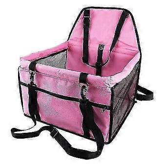 Dog Car Seat for Small Medium Dogs,Sturdy Rear Seat & Front Seat Dog Seat with Seat Belt,Waterproof Foldable Car Seat Cover,Pink