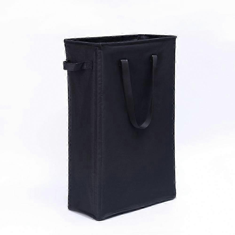 Space-Saving Slim Design: Small Foldable Narrow Laundry Basket with Handle