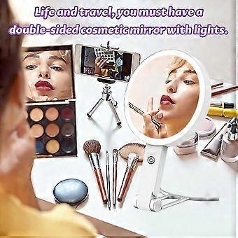 30X Magnifying Makeup Mirros 3 Color Lights Magnifying Handheld Mirror for Detailed Skincare Eyebrow Grooming B@q