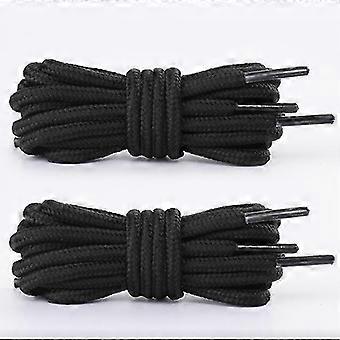 Round athletic shoelaces, 4 length options, 1 pair (2 laces) — polyester blend material Black_S01