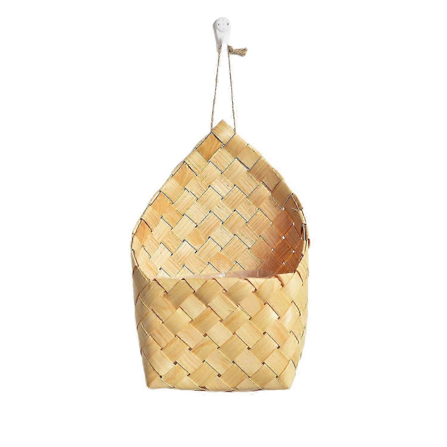 Rustic Woven Wall-Mounted Plant Basket