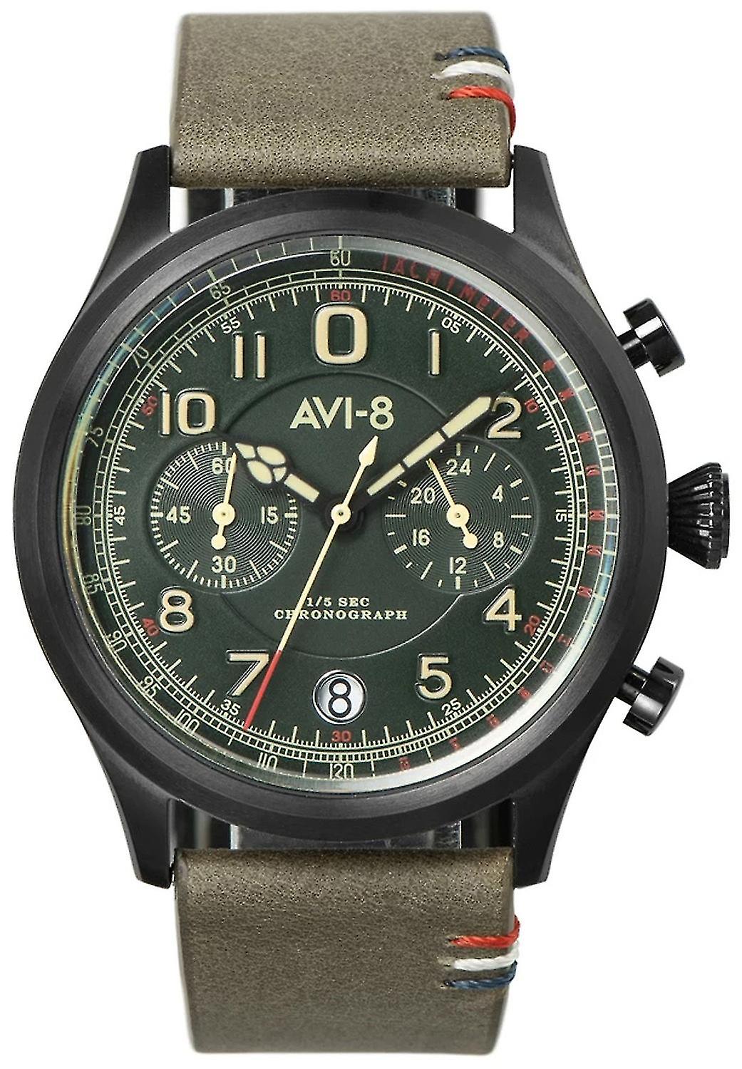 Flyboy Lafayette Men's Japanese Quartz Analog Watch with Cowhide Bracelet AV-4054-03