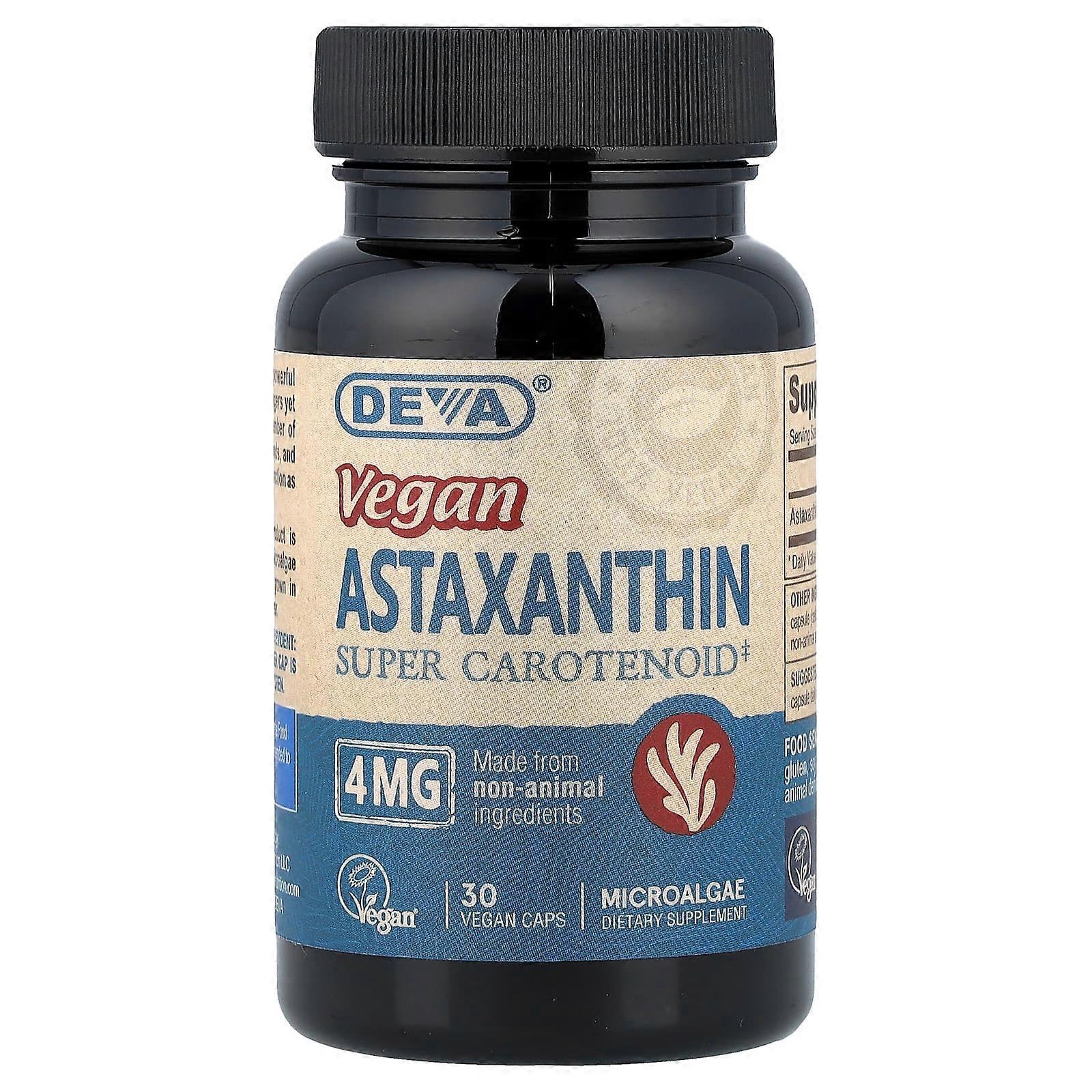 Deva, Vegan, Astaxanthin, 4 mg, 30 Vegan Caps