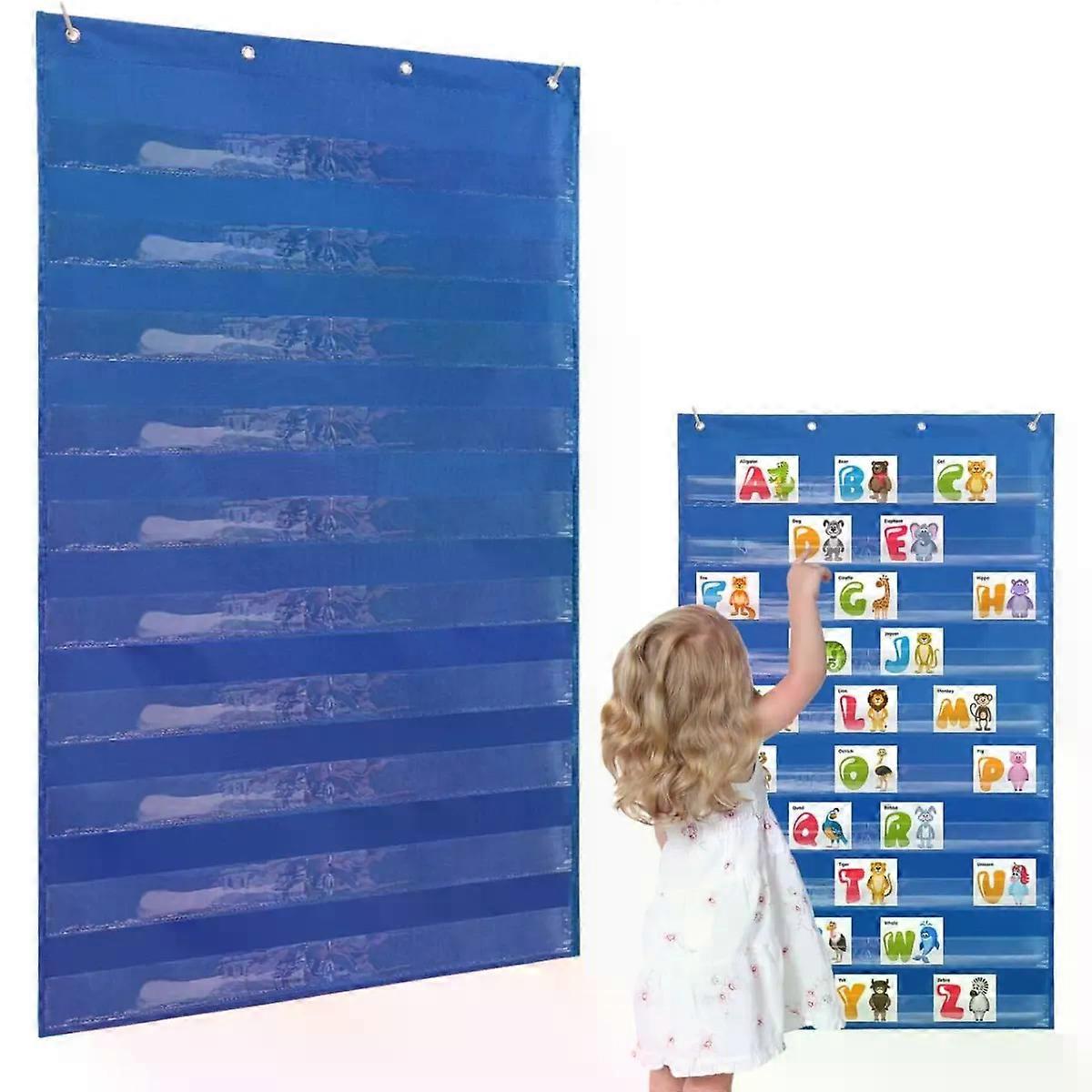 Transparent Pocket Chart, Wall Hanging Card Organizer