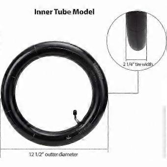 12.5 x 2.25 Heavy Duty Scooter Tire Tubes with Angled Valve Stem, Most 12 x 2 Inch Bikes