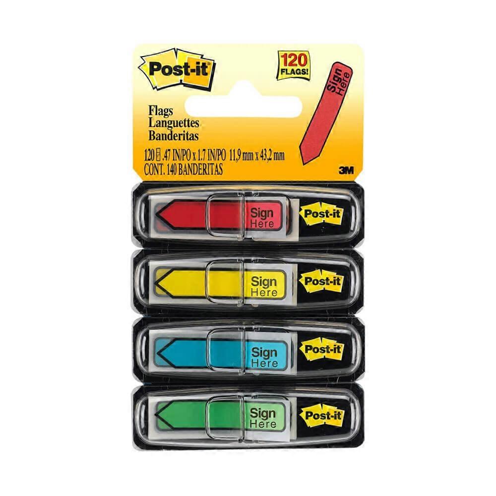 BRIGHT COLOURS Post It Arrow Flag Sticks Securely Portable Pack Assorted 96pk