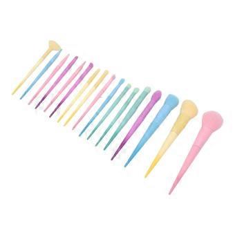 17pcs Makeup Brush Candy Colors Soft Thick Aluminum Tube Cosmetic Brush Kit for Dating Party