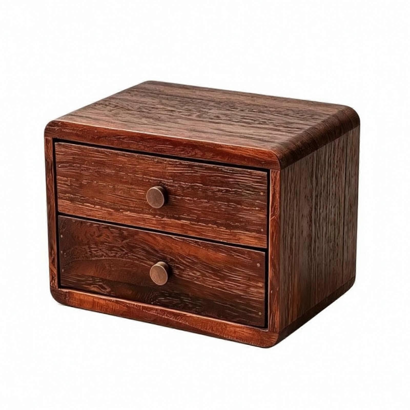 Desktop Storage Box with Drawers | Solid Wood Construction, Desktop Organizer