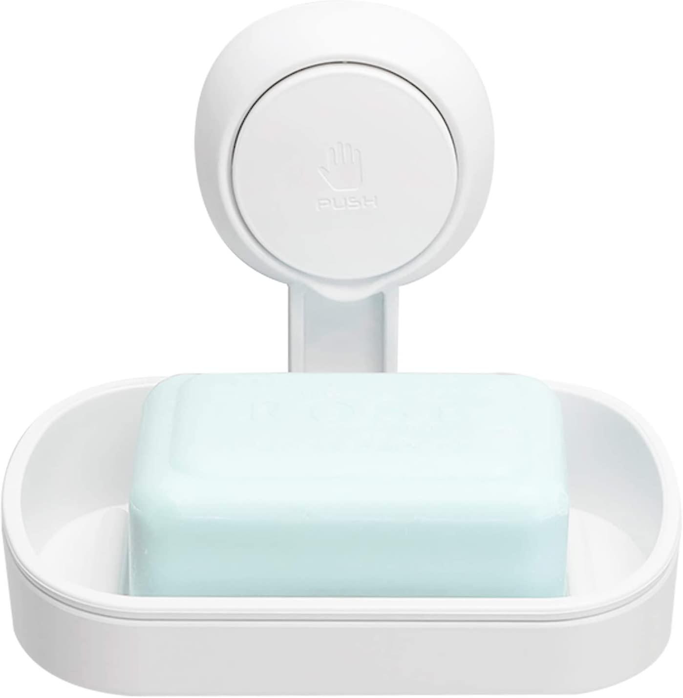Pxcl Suction Cup Soap Dish No Drilling & Reusable 1 Second Installation Shower Soap Dish 360 Rotation Load 5kg Waterproof Support For Bathroom Shower