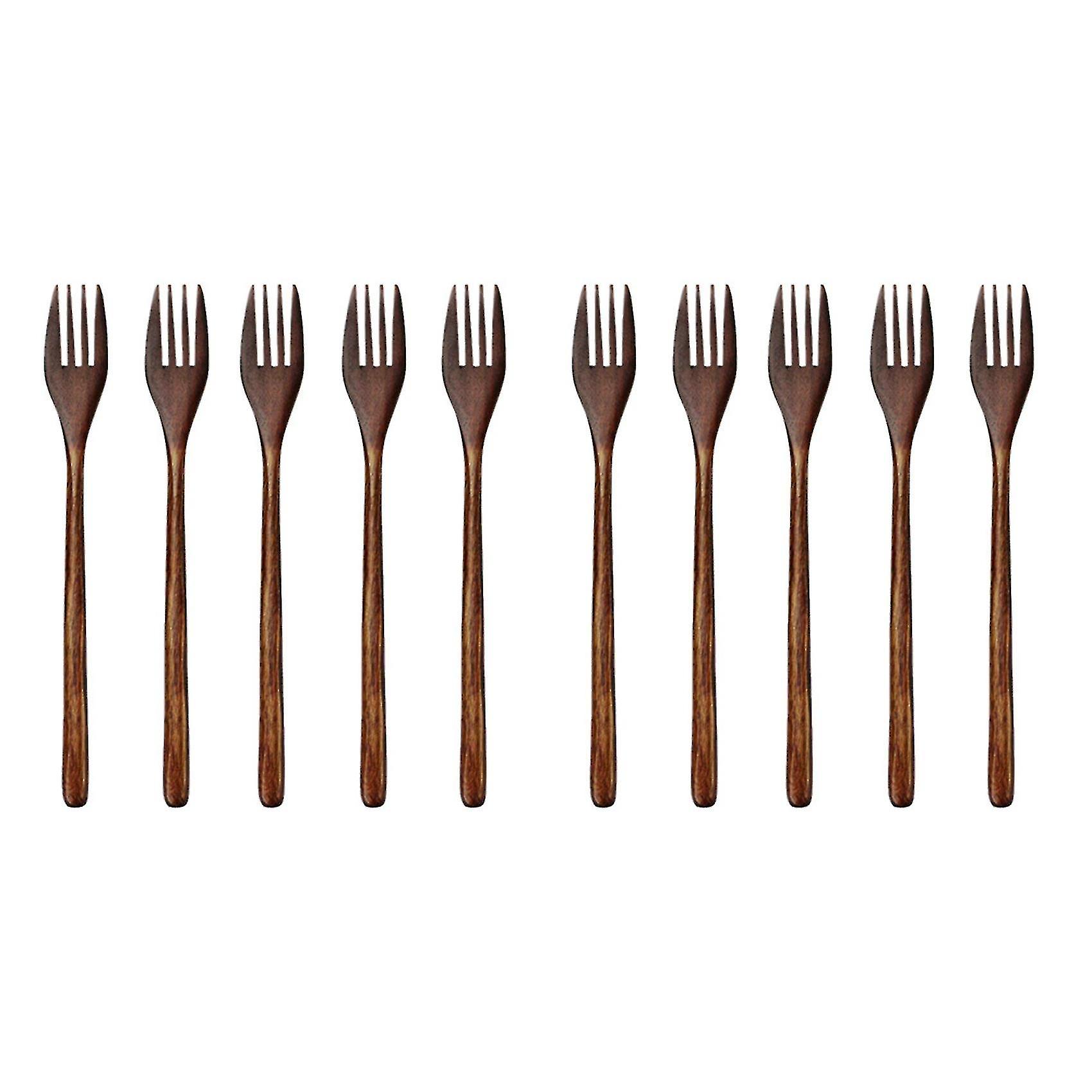 Wooden Fork, 10 Piece Wooden Salad Fork Cutlery