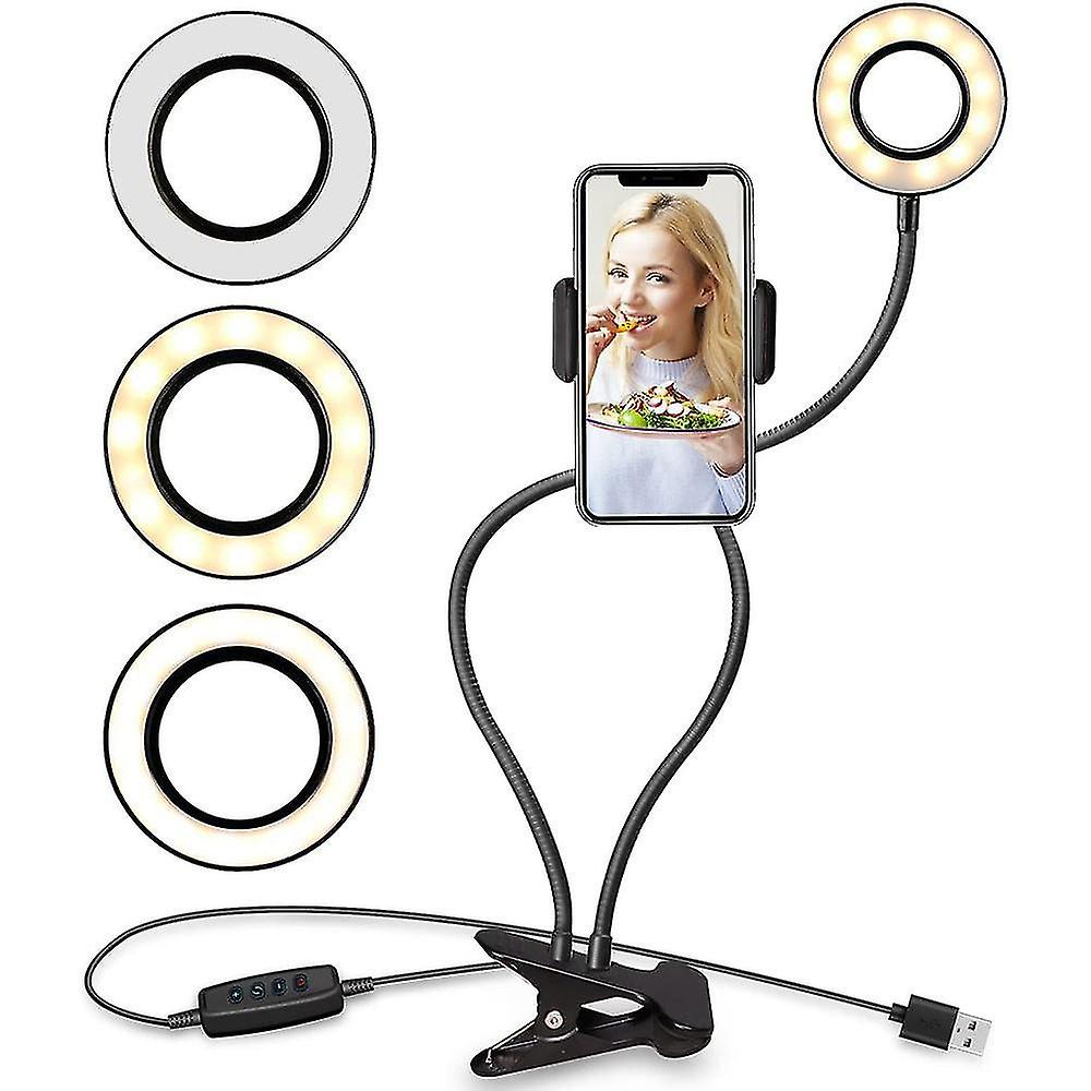 Ring Light With Cell Phone Holder Stand For Live Stream/makeup,black