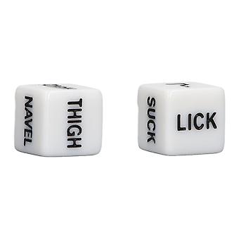 20pcs lustige englische Paar Würfel Valentinstag Flitterwochen Jahrestag Aktion Teil Spiel Würfel 0,6 Zoll