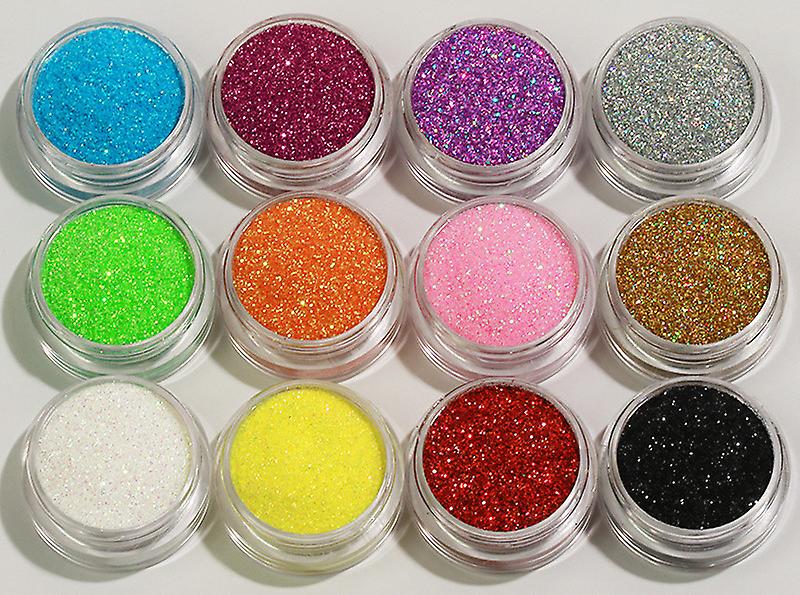 12pcs populære bokser fine glitter 