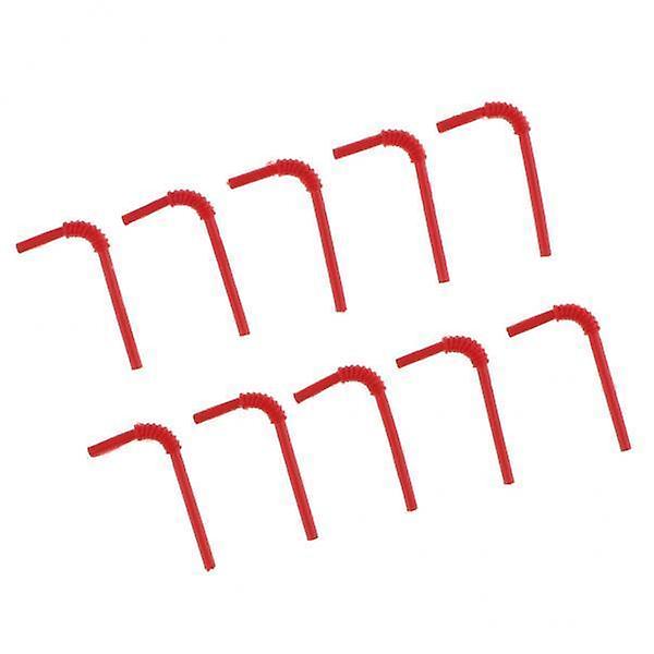 2x10 Pieces Mini Drinking Straws for 1/12 Scale Dolls House Red