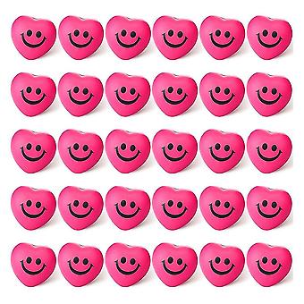 30pcs 1.5 Inch Stress Balls 's Day Heart Shaped Squishy Ball Smile Foam Stress Relief Ball
