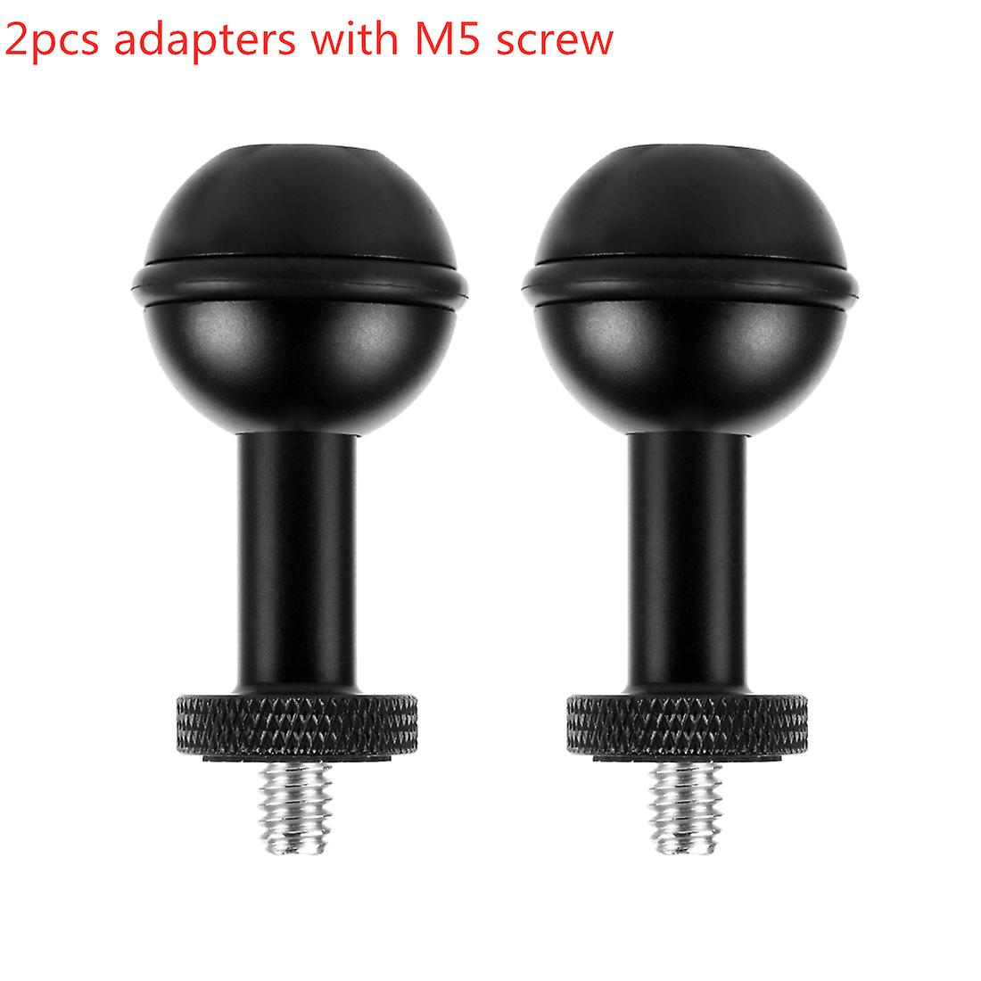 Bgning 1inch Ball Head Adapter 1/4 M5 Adjustable Screw Fixed Mount Anti-loose Camera Underwater Diving Photography Bracket Parts