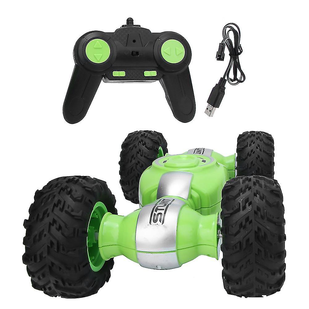 Rc Rechargeable 360 Degree Rotation Stunt Kid Remote Control Car Model Toygreen