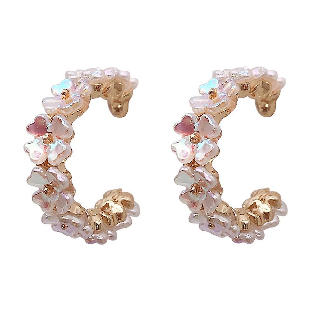 Imitation Shell Petal Earrings Personalized C-shape Ear Stud for Women Girls