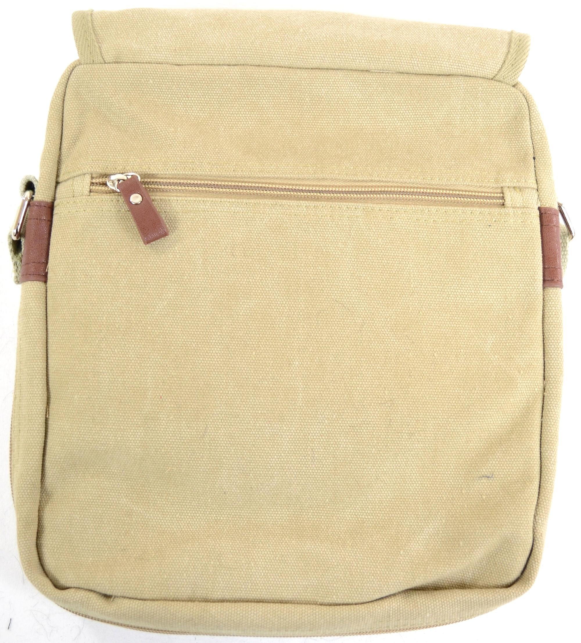 Handy Unisex Canvas Shoulder / Messenger Bag - Khaki Sand