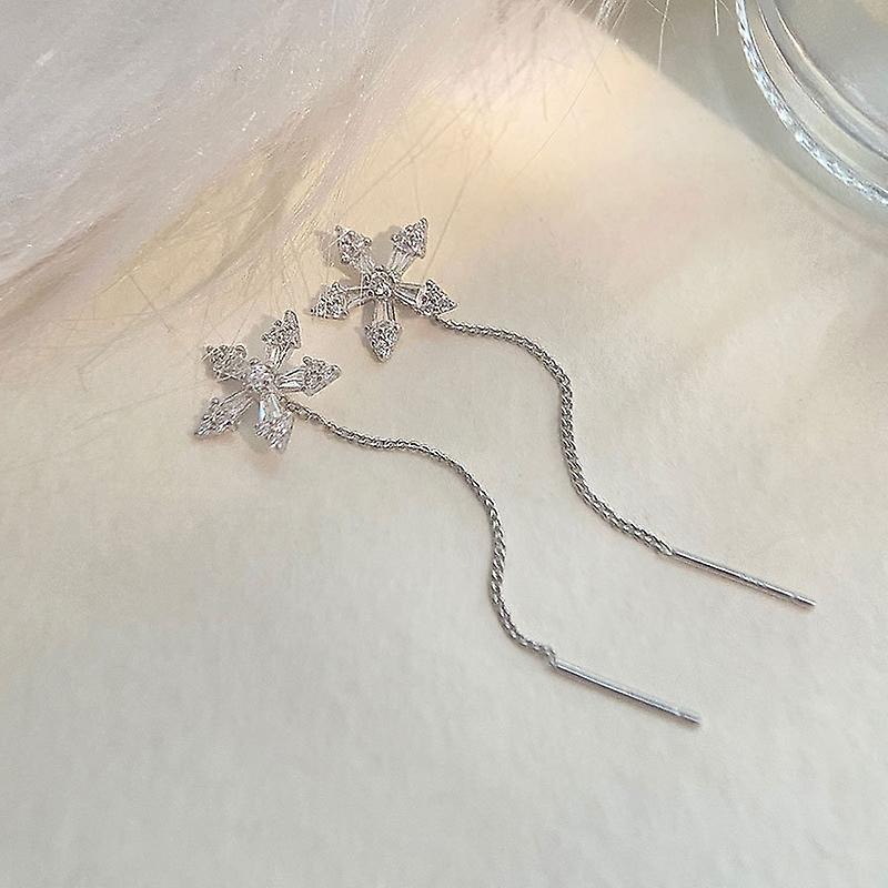 Women earring girl stud ear Drop Elegent Bow Knot Long Tassel Ear Line Dangle Korean Sweet Temperame