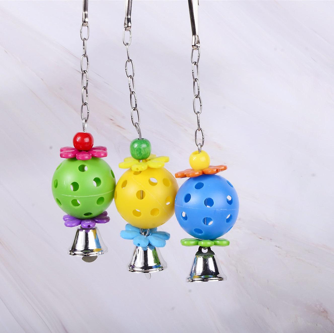 3pcs Safe Non Toxic Bird Toys Parrot Egg Ball Toy Bite Hanging